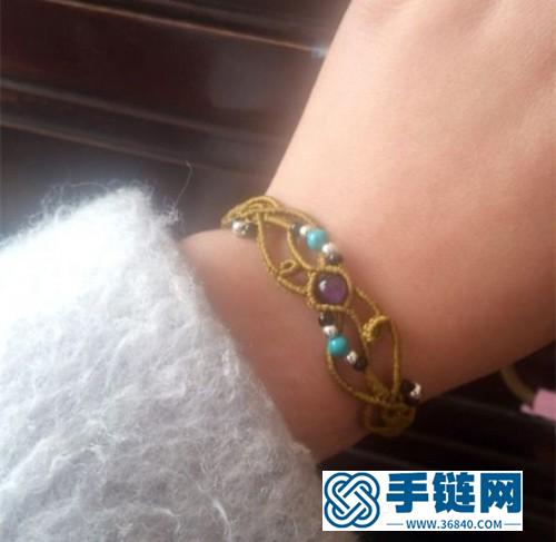 玉線串珠手鏈的編制方法