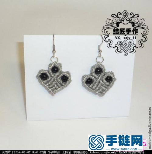中國結制作的串珠小耳環圖解
